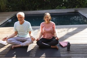 Meditating couple
